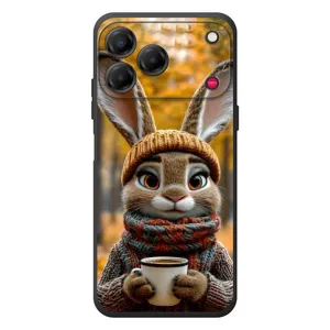 Печатный чехол «Зверята с кофе» для ZTE Nubia V80 Design (Зайчик с кофе)