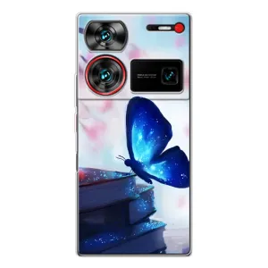 Силиконовый бампер с картинкой животных для ZTE Nubia Z60 Ultra (Бабочка синяя)