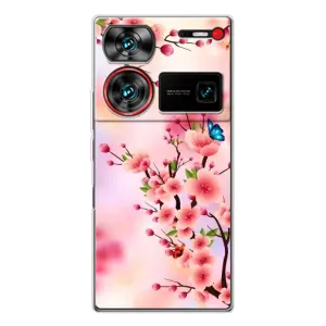 Чехол с принтом САКУРЫ на ZTE Nubia Z60 Ultra (Бабочки на сакуре)