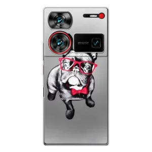 Чехол (ТПУ) Милые собачки для ZTE Nubia Z60 Ultra (Бульдог в очках)