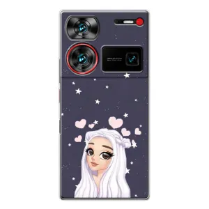 Чехол Стильные девушки на ZTE Nubia Z60 Ultra (Девушка и сердечки)