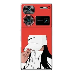 Силиконовый Чехол на ZTE Nubia Z60 Ultra с картинкой Стильных Девушек (Девушка Nike)