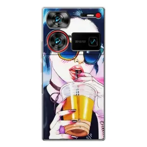 Чехол с картинкой Модные Девчонки ZTE Nubia Z60 Ultra (Девушка с коктейлем)