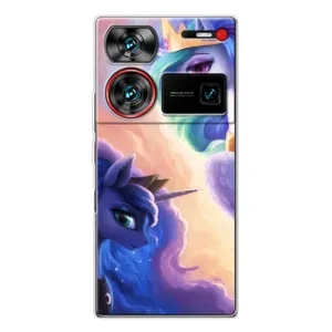 Чехол Unicorn на ZTE Nubia Z60 Ultra (Единорожки на тучках)