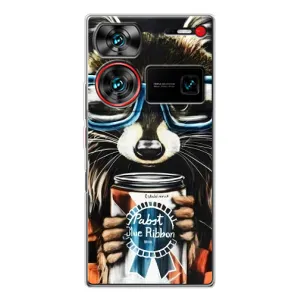 Силиконовый Чехол с Енотами на ZTE Nubia Z60 Ultra (Енот в очках)