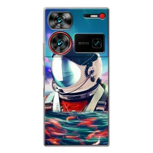 Силиконовый Чехол с принтом "Космонавты" на ZTE Nubia Z60 Ultra (Космонавт в воде)