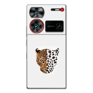 Чехол с леопардовым принтом на ZTE Nubia Z60 Ultra (Леопард на белом)