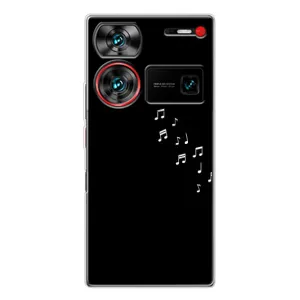 Чехол с картинками на черном фоне для ZTE Nubia Z60 Ultra (Ноты)