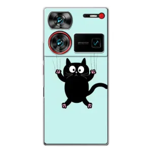 Силиконовый чехол с котиком для ZTE Nubia Z60 Ultra (Падающий кот)