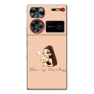 Силиконовый Чехол на ZTE Nubia Z60 Ultra с картинкой Стильных Девушек (С собакой)
