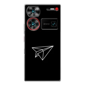 Чехол с картинками на черном фоне для ZTE Nubia Z60 Ultra (Самолетик)
