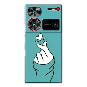 Чехлы (Знак сердечка) на ZTE Nubia Z60 Ultra (Сердечко на бирюзовом)