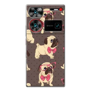 Чехол (ТПУ) Милые собачки для ZTE Nubia Z60 Ultra (Собачки Мопсики)
