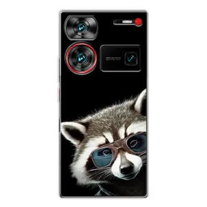 Силиконовый Чехол с Енотами на ZTE Nubia Z60 Ultra (Стильный Енот)