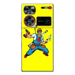 Силиконовый бампер (Работники) на ZTE Nubia Z60 Ultra (Строитель)
