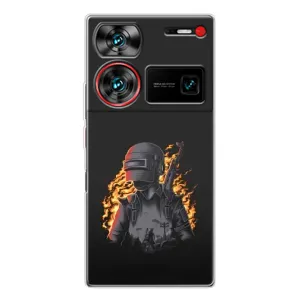 Силиконовый чехол с картинкой "Герой Pubg" на ZTE Nubia Z60 Ultra (В огне)
