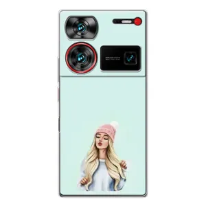 Силиконовый Чехол на ZTE Nubia Z60 Ultra с картинкой Стильных Девушек (В шапке)
