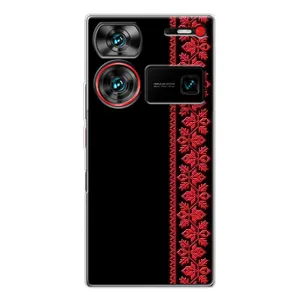 Силиконовый Чехол на ZTE Nubia Z60 Ultra с картинкой Вышиванки (Вышиванка на черном)