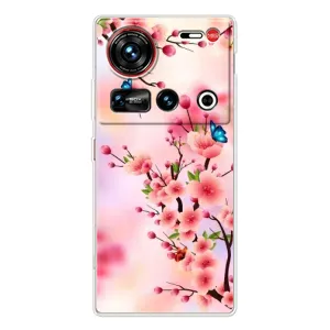 Чехол с принтом САКУРЫ на ZTE Nubia Z70 Ultra (Бабочки на сакуре)