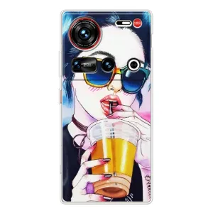Чехол с картинкой Модные Девчонки ZTE Nubia Z70 Ultra (Девушка с коктейлем)