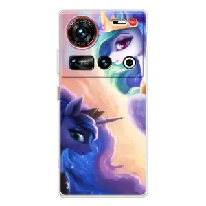 Чехол Unicorn на ZTE Nubia Z70 Ultra (Единорожки на тучках)