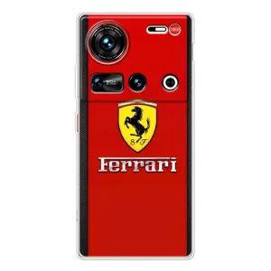 Силиконовый бампер с картинкой машины на ZTE Nubia Z70 Ultra (Ferrari Logo)
