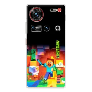 Чехлы для ZTE Nubia Z70 Ultra (Персонажи Майн Крафт) (Герой Майнкрафт)