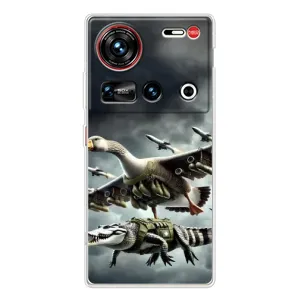 Чехол с мемами тралалело тралала для ZTE Nubia Z70 Ultra (Гусини и крокодило)