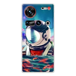 Силіконовый Чохол з принтом "Космонавти" на ZTE Nubia Z70 Ultra (Космонавт у воді)