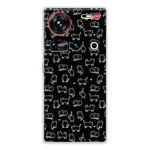 Чехол на тематику: Коты для ZTE Nubia Z70 Ultra (Котики на черном)