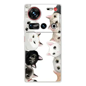 Силиконовый чехол с котиком для ZTE Nubia Z70 Ultra (Коты)
