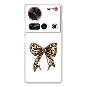 Чехол банты для ZTE Nubia Z70 Ultra (Леопардовый принт)