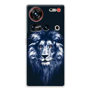 Чехол с картинкой на ZTE Nubia Z70 Ultra (Лев - синий)