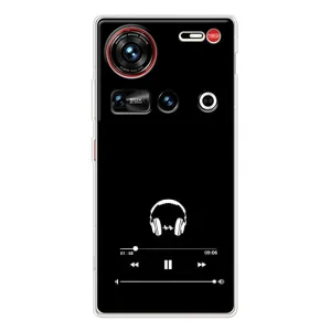 Чехол с картинками на черном фоне для ZTE Nubia Z70 Ultra (Плеер)