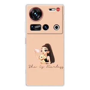 Силиконовый Чехол на ZTE Nubia Z70 Ultra с картинкой Стильных Девушек (С собакой)