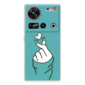 Чехлы (Знак сердечка) на ZTE Nubia Z70 Ultra (Сердечко на бирюзовом)