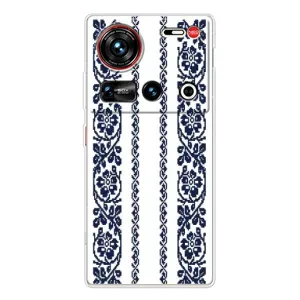 Силиконовый Чехол на ZTE Nubia Z70 Ultra с картинкой Вышиванки (Синяя вышиванка)