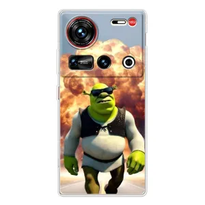 Печатный чехол с принтом Шрек для ZTE Nubia Z70 Ultra (Эпичный взрыв Шрек)