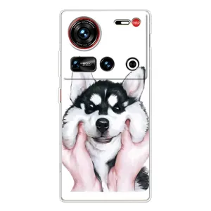 Бампер для ZTE Nubia Z70 Ultra с картинкой "Песики" (Собака Хаски)