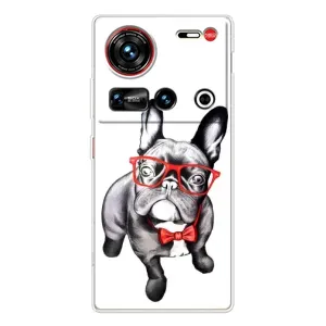 Бампер для ZTE Nubia Z70 Ultra с картинкой "Песики" (В очках)