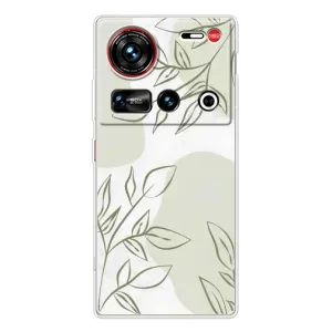 Чехол цветочный дизайн для ZTE Nubia Z70 Ultra (Зелёный дизайн)