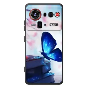 Силиконовый бампер с картинкой животных для ZTE nubia Z80 Ultra (Бабочка синяя)