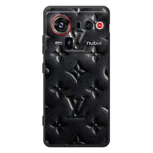 Текстурный Чехол Louis Vuitton для ЗТЕ нубия З80 Ультра (Черный ЛВ)