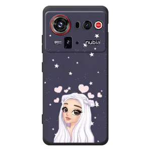 Чехол Стильные девушки на ZTE nubia Z80 Ultra (Девушка и сердечки)