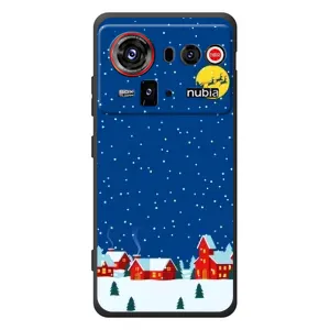 Силиконовый бампер на рождество для ZTE nubia Z80 Ultra (Город в снегу)