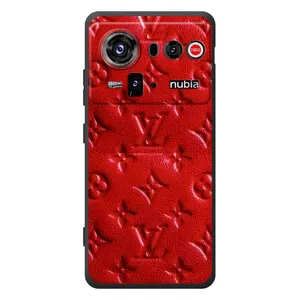 Текстурный Чехол Louis Vuitton для ЗТЕ нубия З80 Ультра (Красный ЛВ)