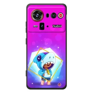 Чехол Бравл Старс для ZTE nubia Z80 Ultra (Леон в костюме Акулы)