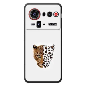 Чехол с леопардовым принтом на ZTE nubia Z80 Ultra (Леопард на белом)
