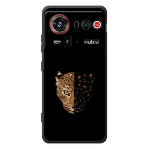 Чехол с леопардовым принтом на ZTE nubia Z80 Ultra (Леопард на черном)