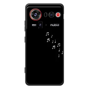 Чехол с картинками на черном фоне для ZTE nubia Z80 Ultra (Ноты)